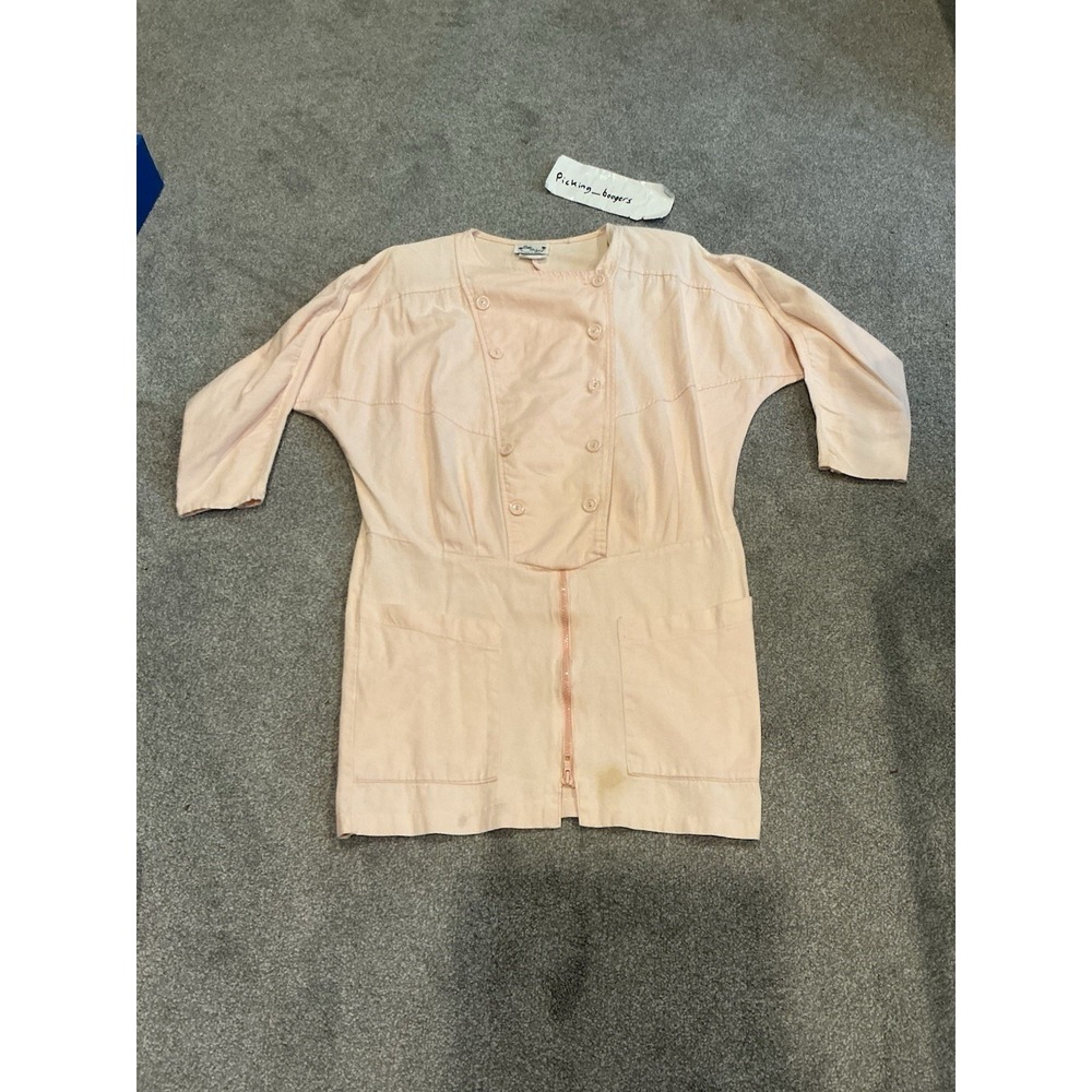 Mary My Luv Peach vintage double-breasted dress featuring 3/4 sleeves Size 7